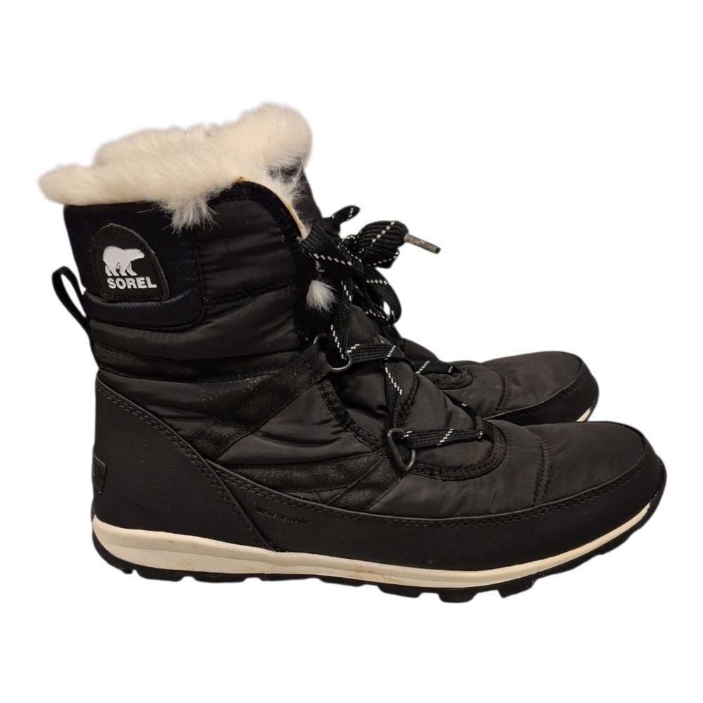 Sorel Whitney II Ankle Snow Boots Fur Black size 11 Good condition